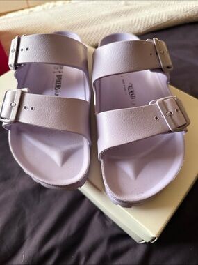 Birkenstock Lavender EVA Two-Strap Slide Sandals    Size 39
